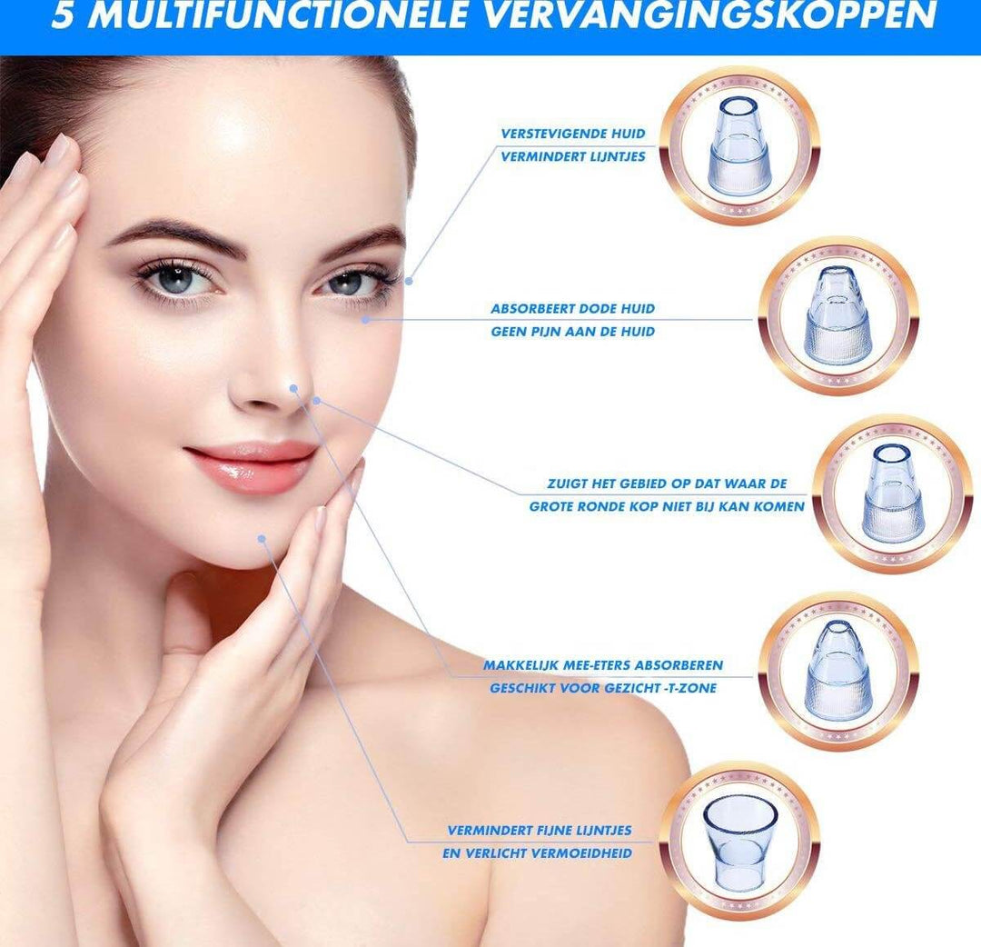 Elektrisk porerenser i brug på en kvindes ansigt