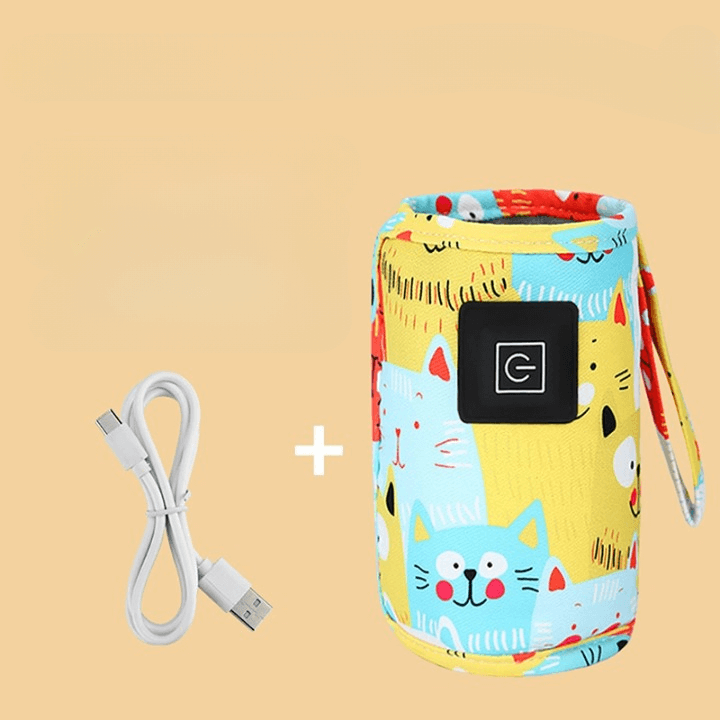 Bærbar USB-flaskevarmer til babymælk på farten