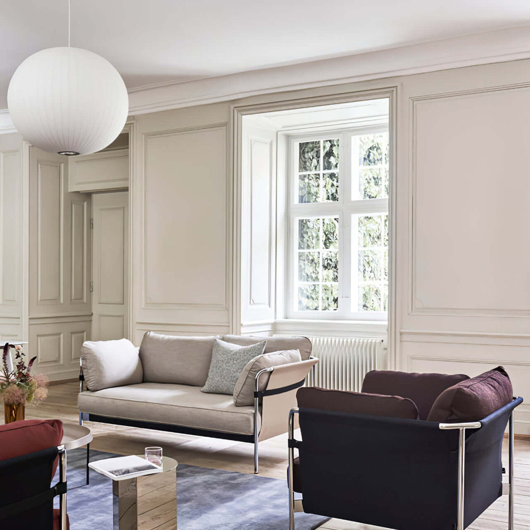 Moderne Hængelampe i Hvid – Silke & Stål