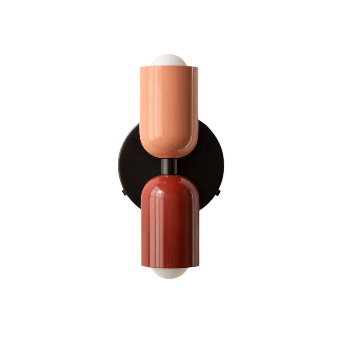 Vintage væglampe med dobbelt hoved i metal