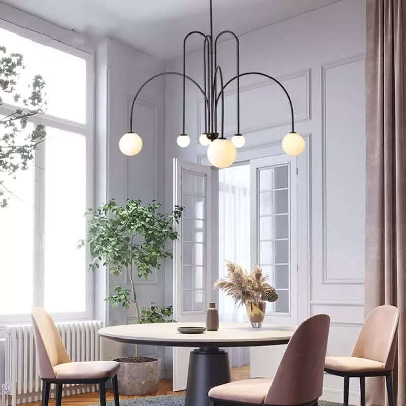 Elegant Glas & Metal Pendel Lampe
