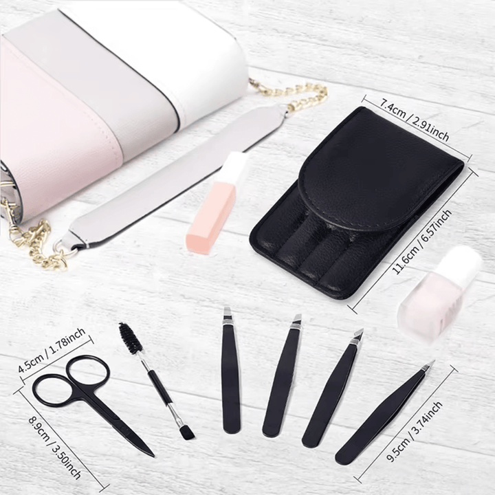 Præcisionspincet sæt med 6 dele og etui