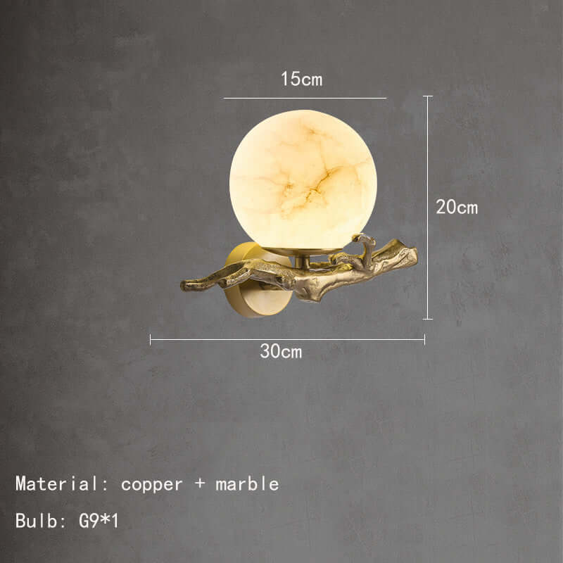 Moderne Marmor og Kobber LED Væglampe