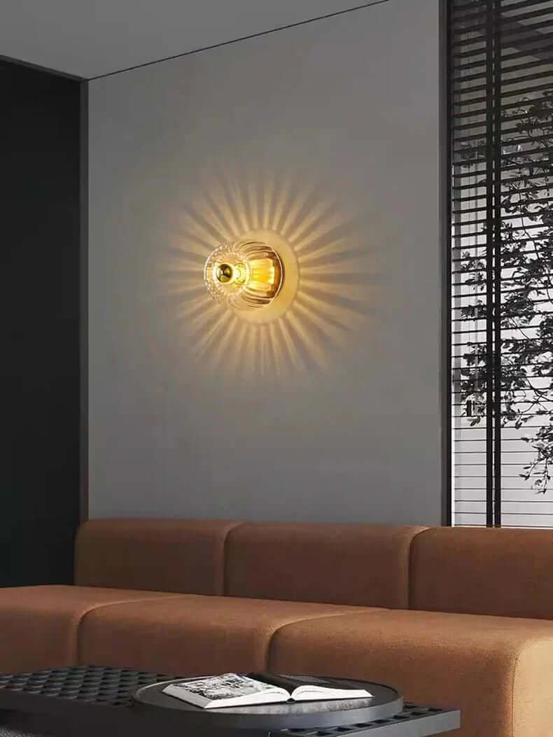 Moderne skandinavisk Bauhaus væglampe i glas