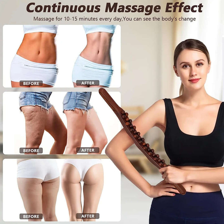 Træ Gua Sha Massagestav 60 cm - Dyb Afslapning