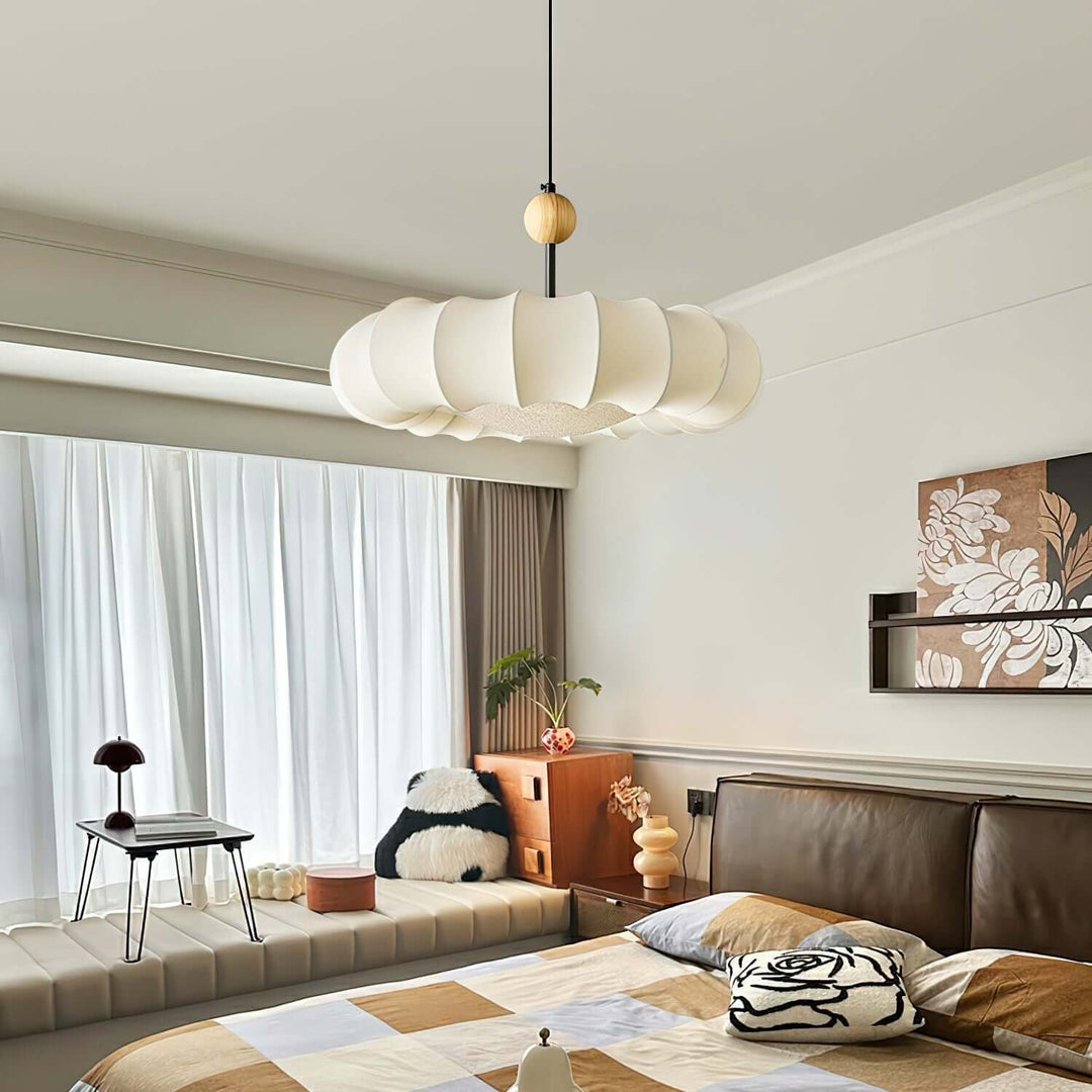 Elegant Pendellampe med Stofskærm 50cm