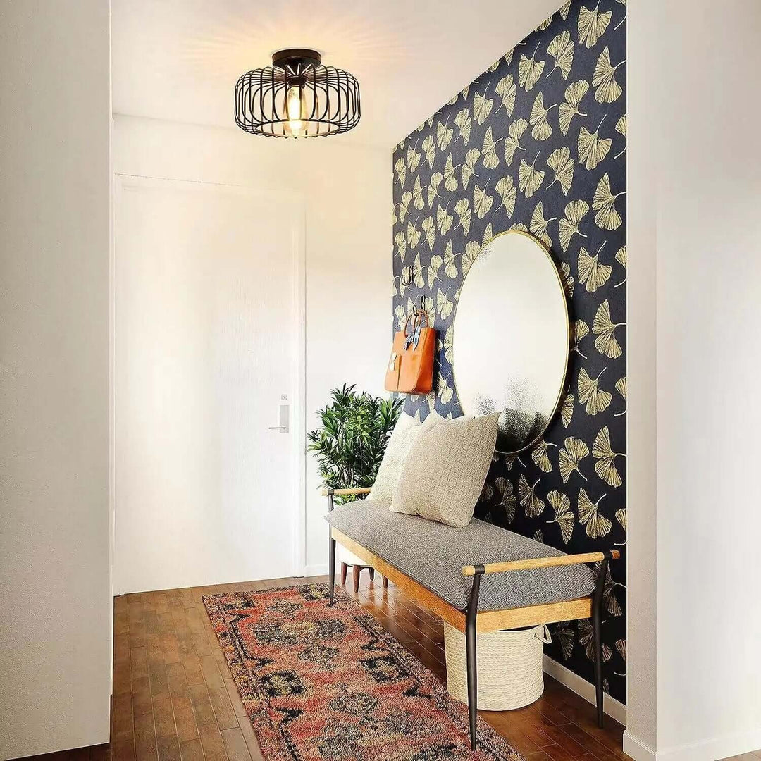 Loft Dekoration Metall Fågelbur Loft Industrielle Deckenleuchte