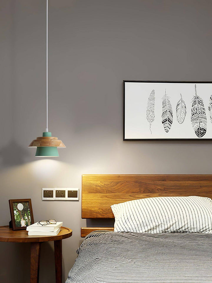 Træ og Sten Pendel Designer Lampe