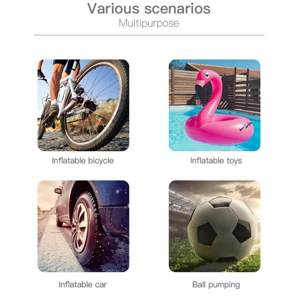 Bærbar Elektrisk Luftpumpe Dækkompressor 12V