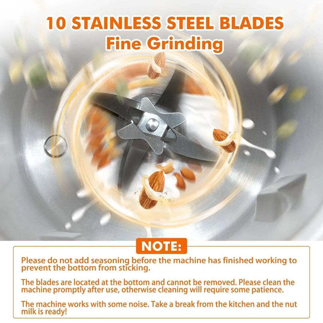 Multifunktionel 8-i-1 Nøddemælksmaskine, 1000 ml