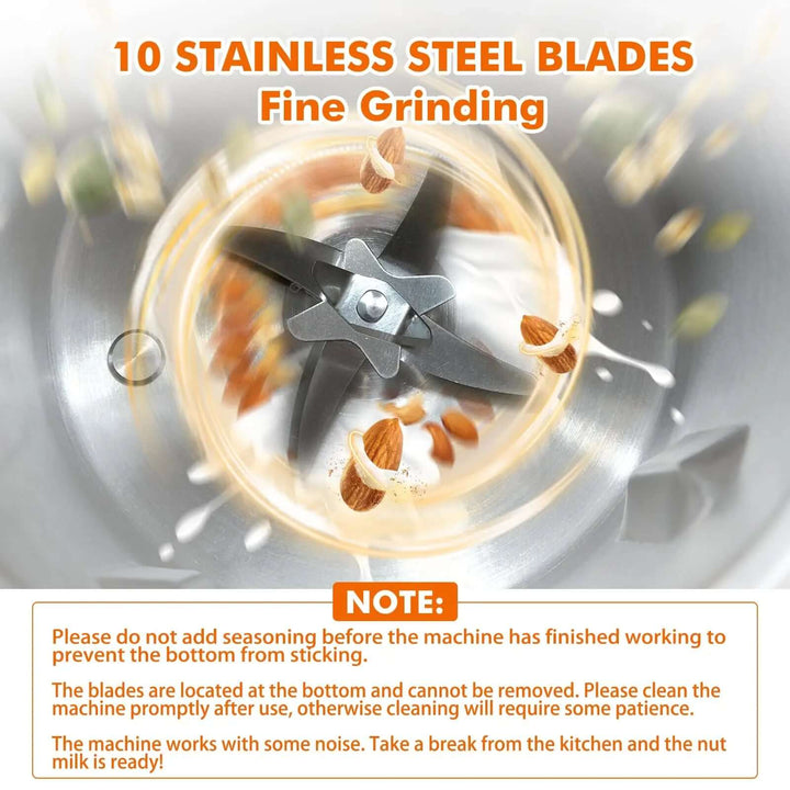 Multifunktionel 8-i-1 Nøddemælksmaskine, 1000 ml