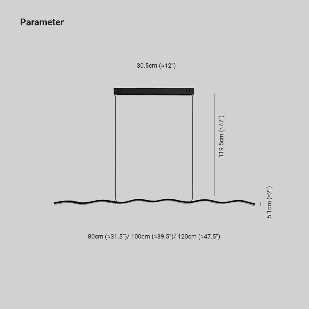 Moderne LED-pendellampe med bølgedesign