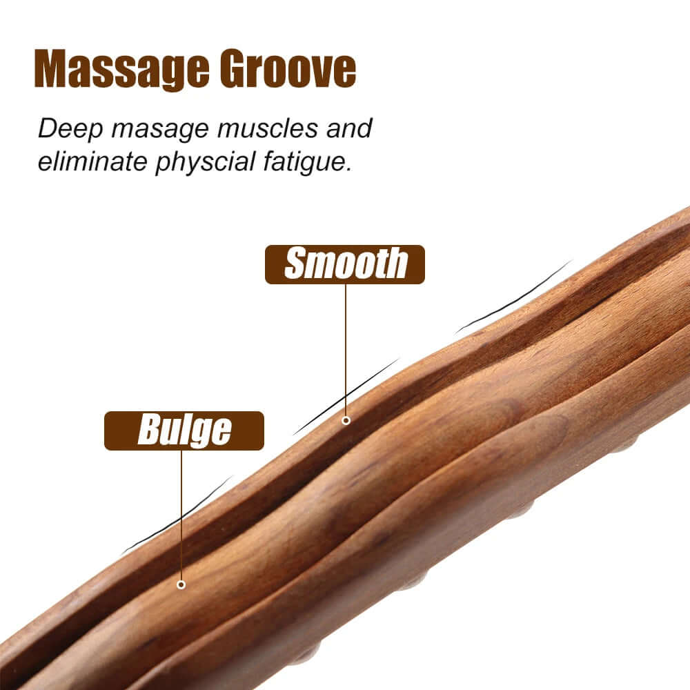 Træ Gua Sha Massagestav 60 cm - Dyb Afslapning