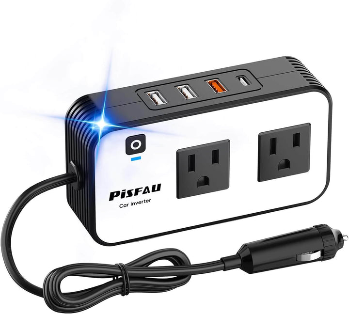 200W Bilinverter 12V til 220V AC med USB