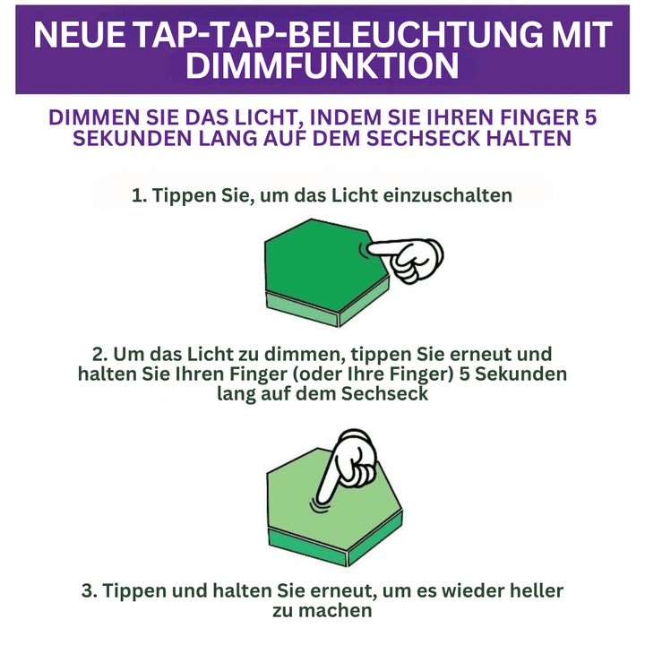 Interaktiv sekskantet LED vægbelysning