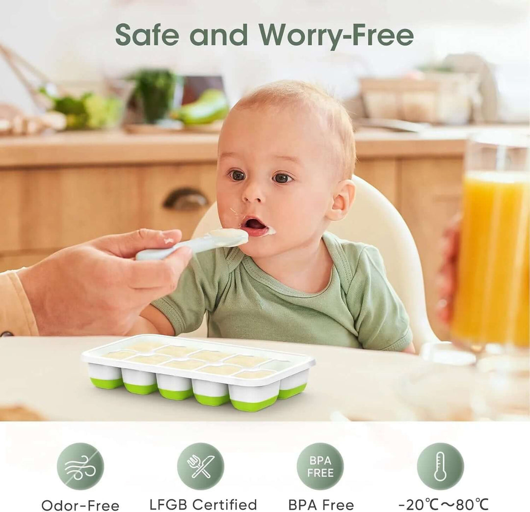 Silikone isterningebakke - stabelbar med låg - 15 isterninger