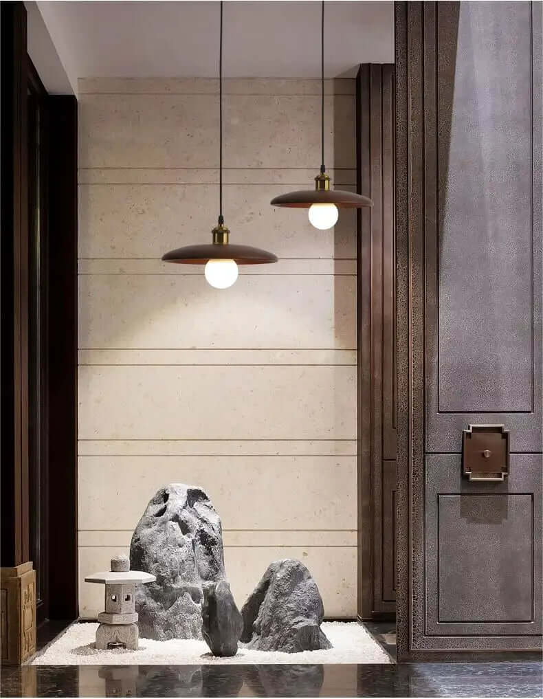 Træ loftslampe pendellampe LED varmhvid