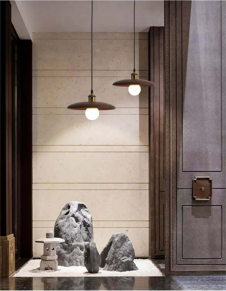 Træ loftslampe pendellampe LED varmhvid