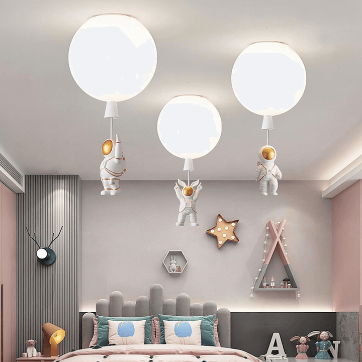 Moderne LED "Måne & Astronaut" Loftslampe