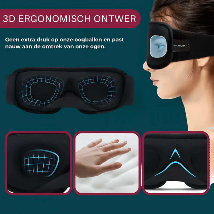 Ergonomisk 3D Søvnmaske til Total Mørklægning