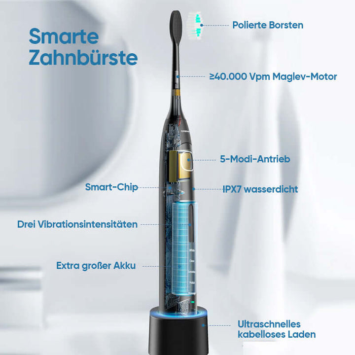 Elektrisk sonisk tandbørste til daglig mundhygiejne