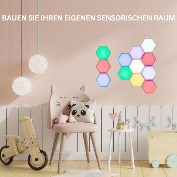 Interaktiv sekskantet LED vægbelysning