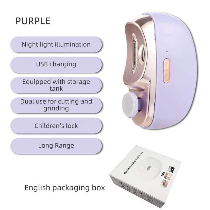 3-i-1 Elektrisk negleklipper og polerer til mænd og kvinder