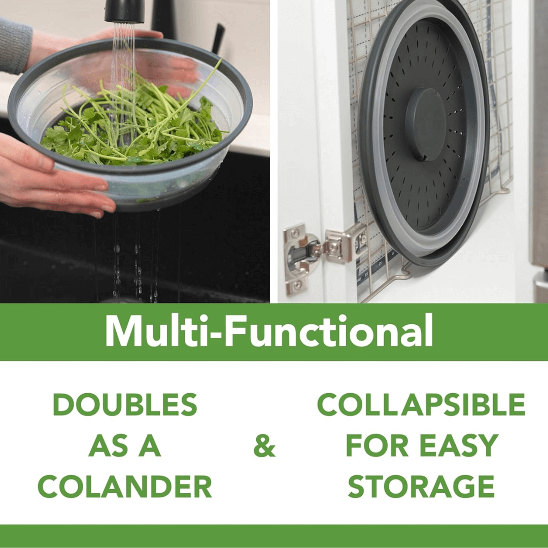 Sammenfoldeligt silikone mikrobølgeovnssprøjtelåg