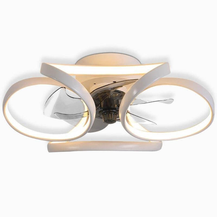 Moderne LED Loftsventilator med Blomsterdesign
