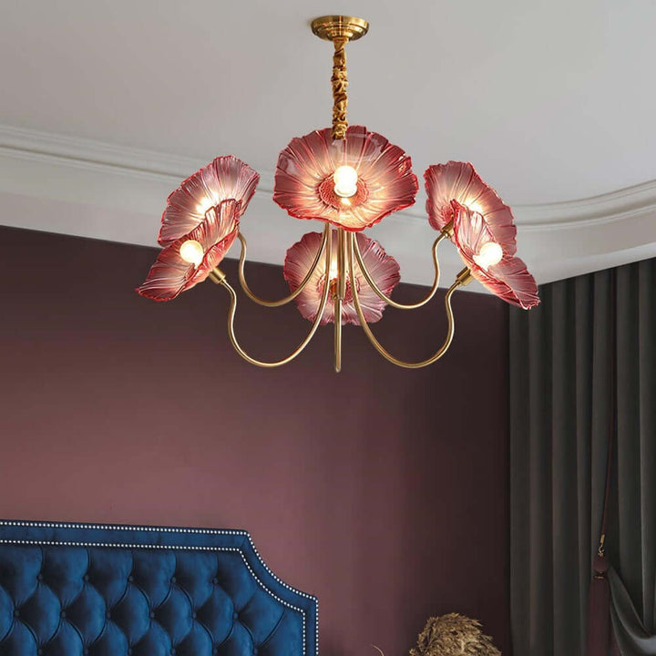 Moderne Glas Lysekrone med Lotusblomst Design