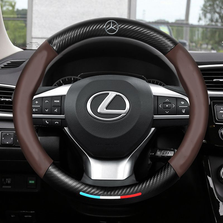 3D præget læderratovertræk, skridsikker, universal pasform, luksuriøst look, åndbar, sikkert greb