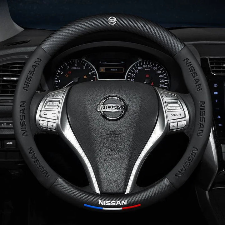 "3D-geprägter Lenkradbezug aus Leder, rutschfest, universelle Passform, luxuriöser Look, atmungsaktiv, sicherer Griff"