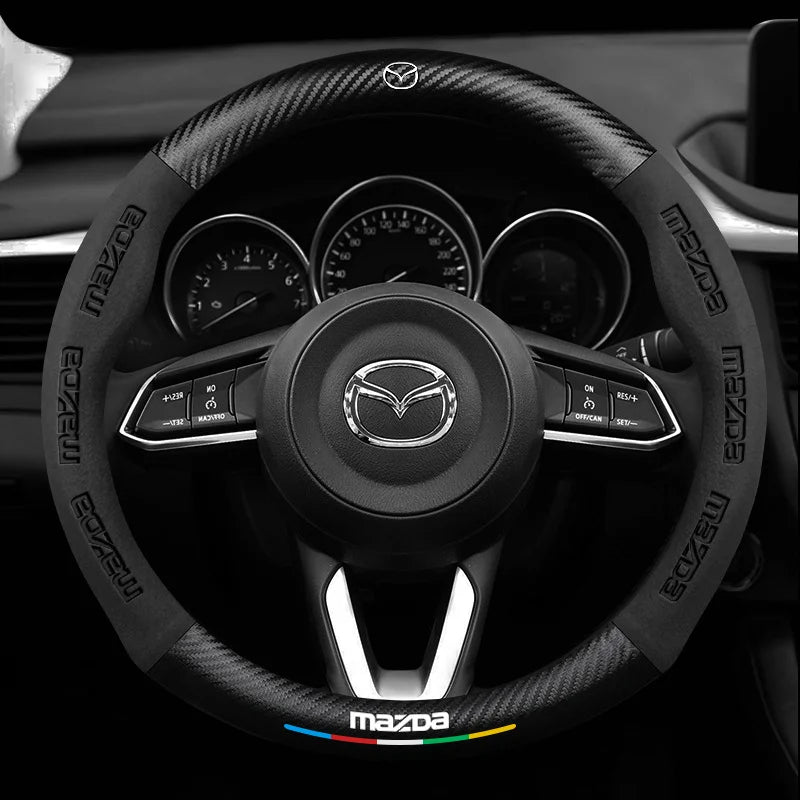 "3D-geprägter Lenkradbezug aus Leder, rutschfest, universelle Passform, luxuriöser Look, atmungsaktiv, sicherer Griff"