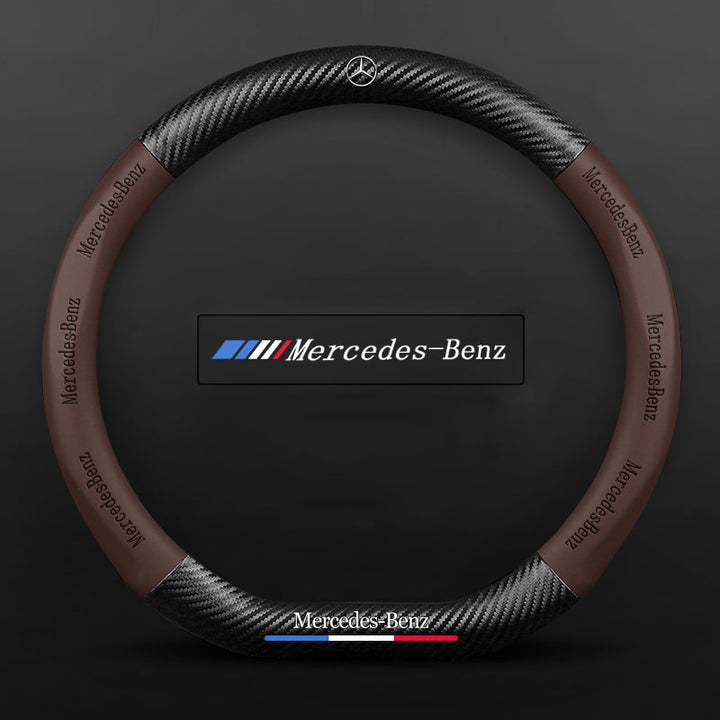 "3D-geprägter Lenkradbezug aus Leder, rutschfest, universelle Passform, luxuriöser Look, atmungsaktiv, sicherer Griff"