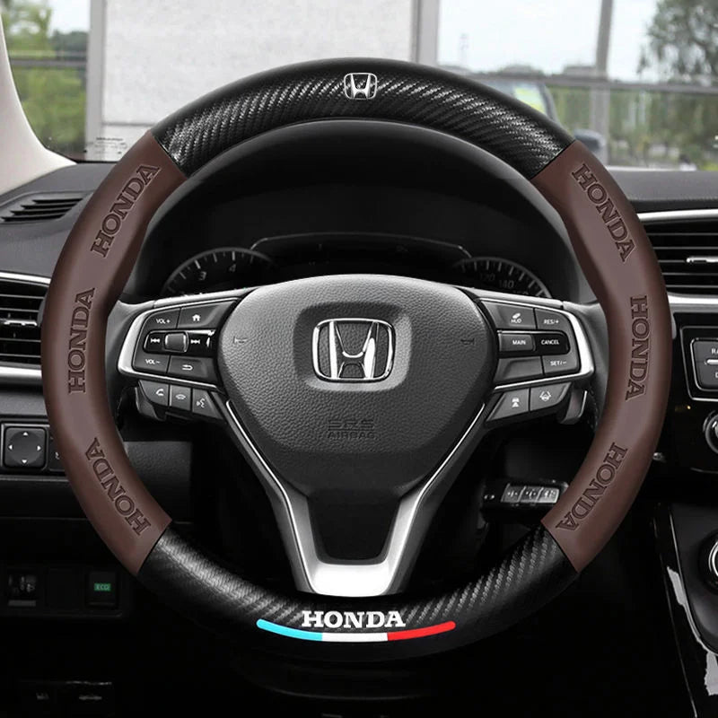 "3D-geprägter Lenkradbezug aus Leder, rutschfest, universelle Passform, luxuriöser Look, atmungsaktiv, sicherer Griff"