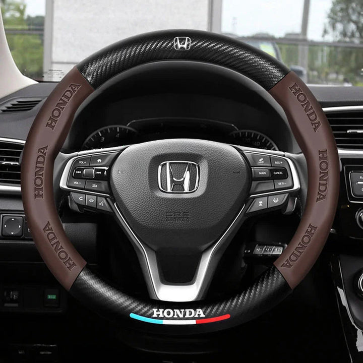 "3D-geprägter Lenkradbezug aus Leder, rutschfest, universelle Passform, luxuriöser Look, atmungsaktiv, sicherer Griff"