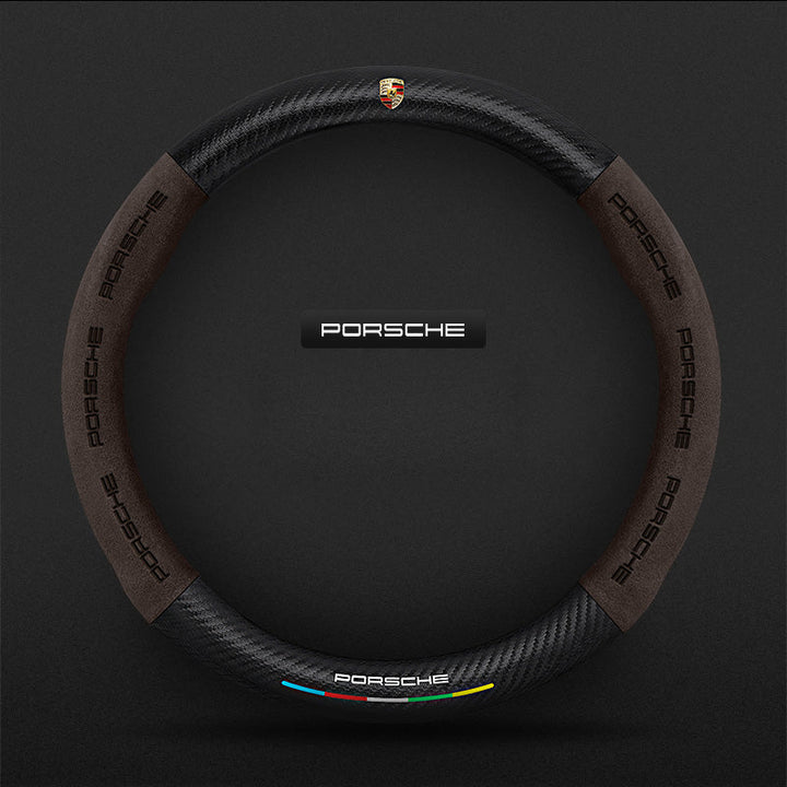 "3D-geprägter Lenkradbezug aus Leder, rutschfest, universelle Passform, luxuriöser Look, atmungsaktiv, sicherer Griff"