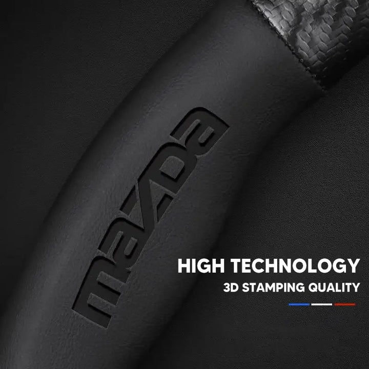 "3D-geprägter Lenkradbezug aus Leder, rutschfest, universelle Passform, luxuriöser Look, atmungsaktiv, sicherer Griff"