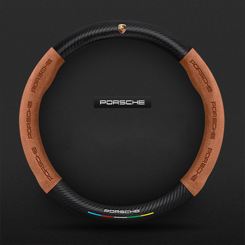 "3D-geprägter Lenkradbezug aus Leder, rutschfest, universelle Passform, luxuriöser Look, atmungsaktiv, sicherer Griff"