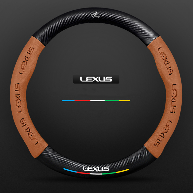 "3D-geprägter Lenkradbezug aus Leder, rutschfest, universelle Passform, luxuriöser Look, atmungsaktiv, sicherer Griff"