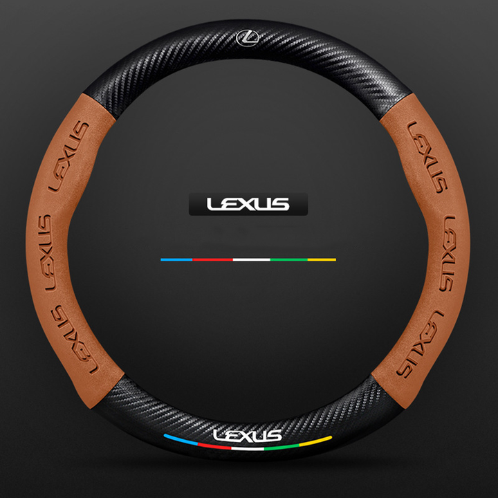 "3D-geprägter Lenkradbezug aus Leder, rutschfest, universelle Passform, luxuriöser Look, atmungsaktiv, sicherer Griff"