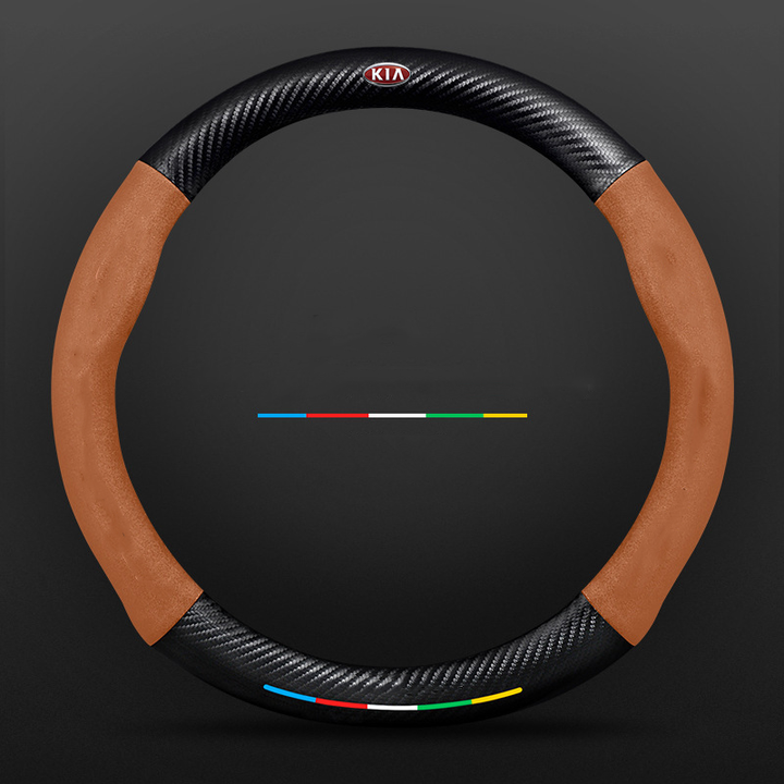 "3D-geprägter Lenkradbezug aus Leder, rutschfest, universelle Passform, luxuriöser Look, atmungsaktiv, sicherer Griff"