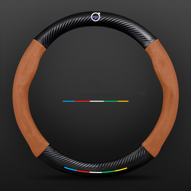 "3D-geprägter Lenkradbezug aus Leder, rutschfest, universelle Passform, luxuriöser Look, atmungsaktiv, sicherer Griff"