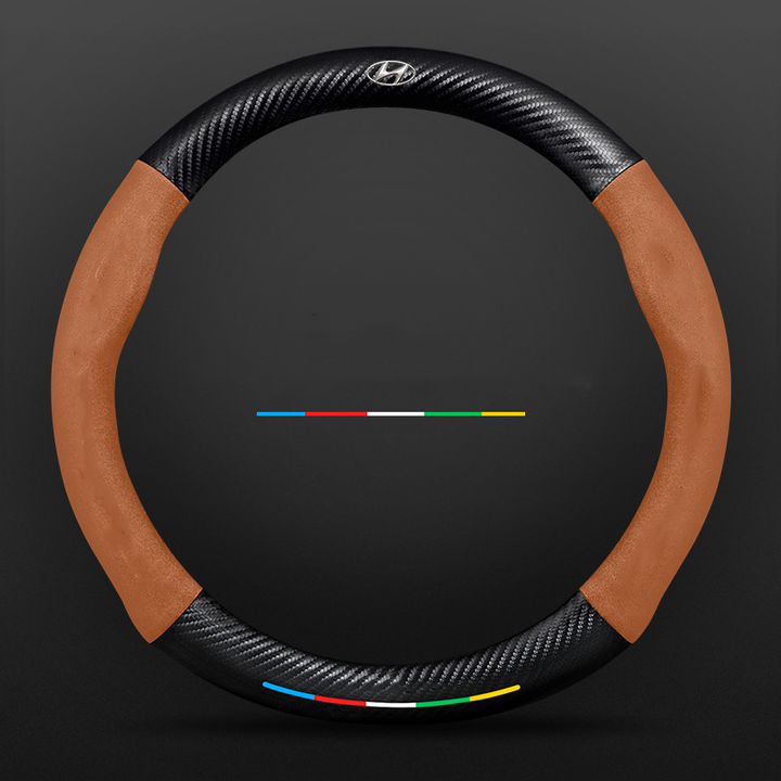 "3D-geprägter Lenkradbezug aus Leder, rutschfest, universelle Passform, luxuriöser Look, atmungsaktiv, sicherer Griff"