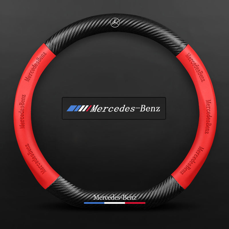 "3D-geprägter Lenkradbezug aus Leder, rutschfest, universelle Passform, luxuriöser Look, atmungsaktiv, sicherer Griff"