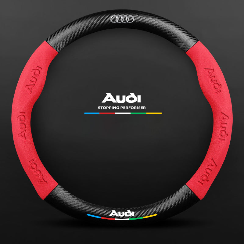 "3D-geprägter Lenkradbezug aus Leder, rutschfest, universelle Passform, luxuriöser Look, atmungsaktiv, sicherer Griff"