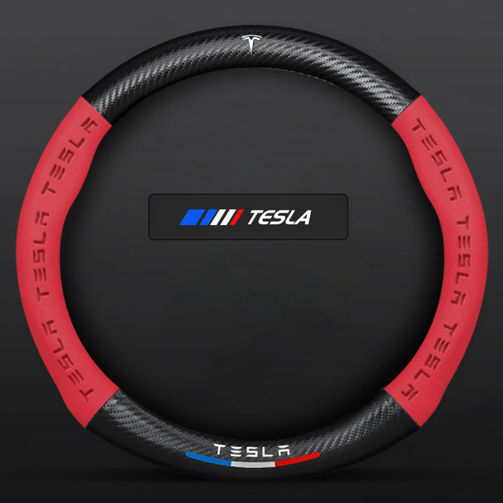 "3D-geprägter Lenkradbezug aus Leder, rutschfest, universelle Passform, luxuriöser Look, atmungsaktiv, sicherer Griff"