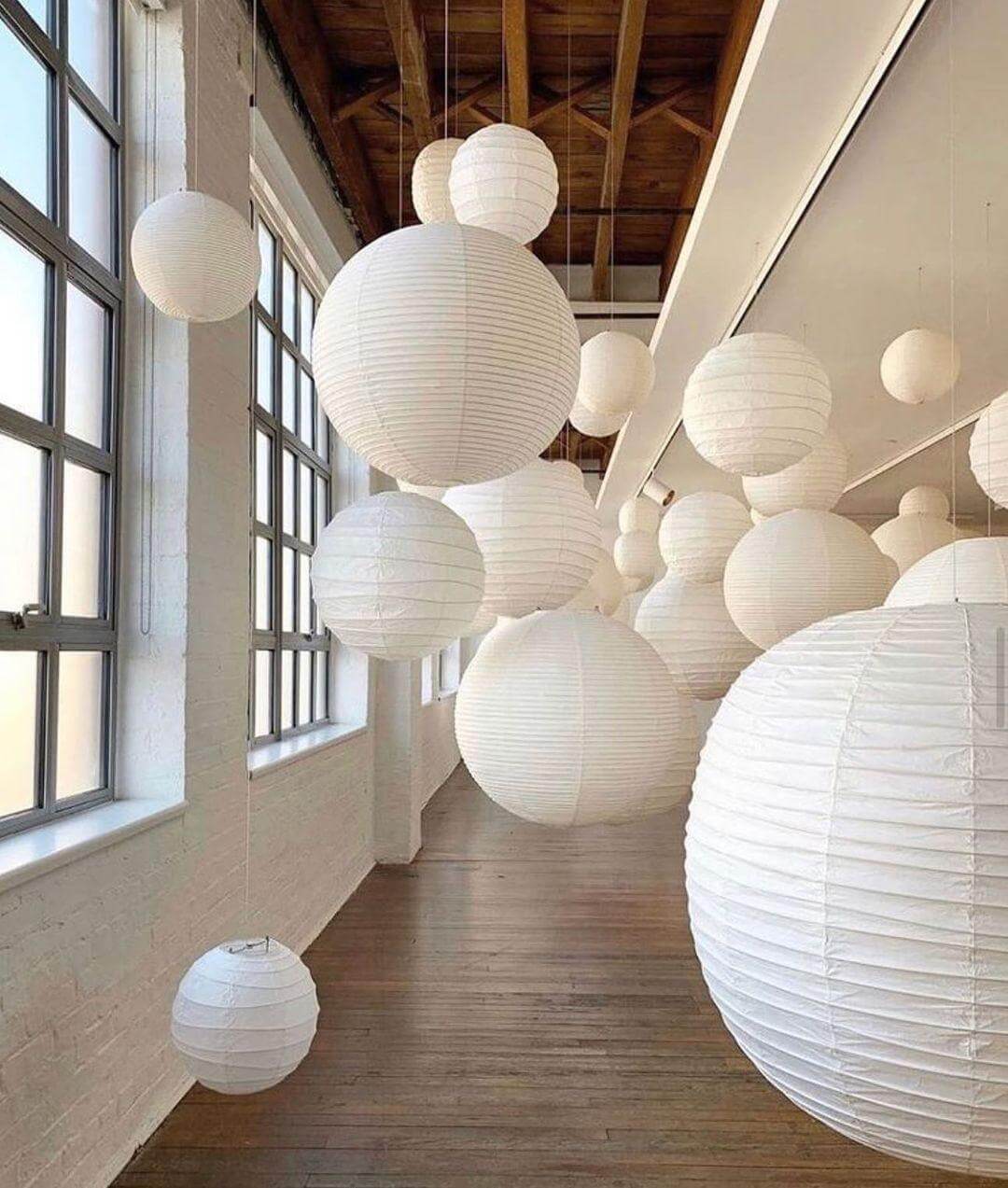 Papirlampe Hængelampe - Forskellige Størrelser