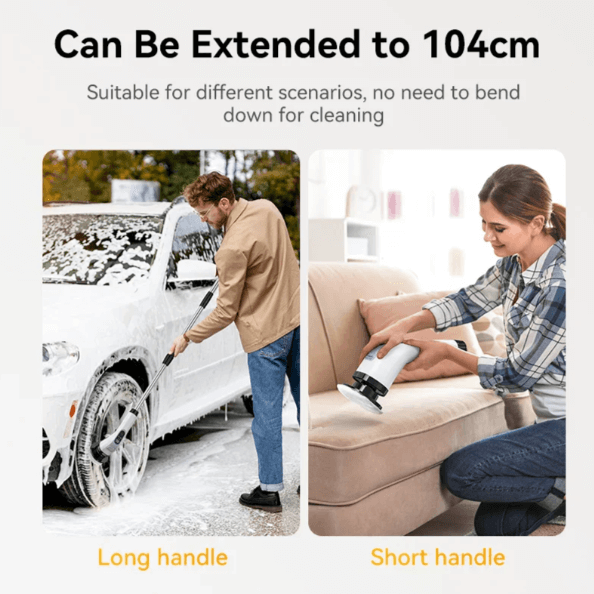 Trådløs rengøringsbørste med 7 tilbehør