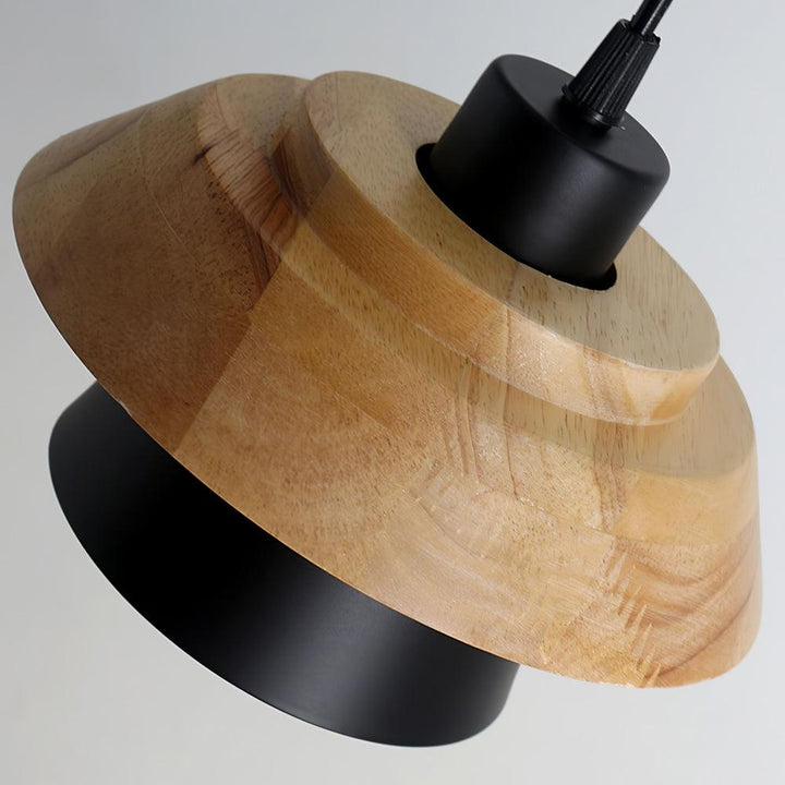 Træ og Sten Pendel Designer Lampe